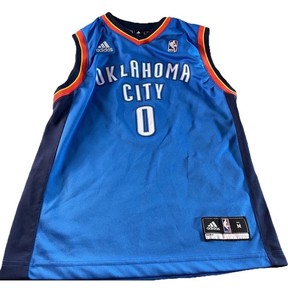 Adidas Oklahoma City Thunder Russell Westbrook #0 Jersey‎ Youth  M NBA.